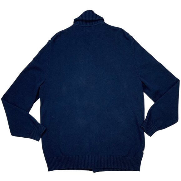 Club Room Mens Novelty Ski Cardigan Sweater L Blue Holiday Christmas Heritage. - Picture 2 of 12